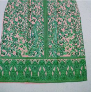 Pink &amp; Green Paisley Print Kurta And Pant Set