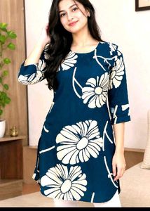 Stylish Blue Floral Kurta