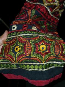 Black Kurta with Embroidered Sleeves
