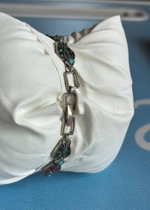 Boho Beaded Bracelet Red Green Turquoise