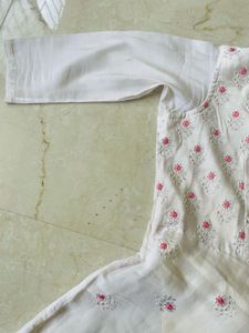 Elegant White Embroidered Gown