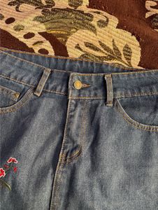 Embroidered Denim Mini Skirt