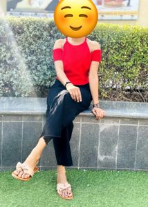 Vibrant Red Textured Cami Top