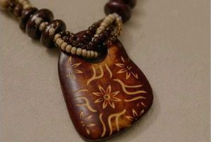 Boho Wooden Beaded Statement Necklace