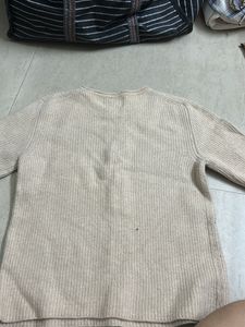 Cozy Cream Ribbed Knit Sweater