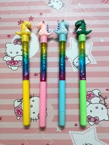 Kids Dino Glitter Design Gel Pens 4 Pcs
