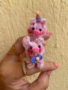 Cute Pink Piggy Craft Figures