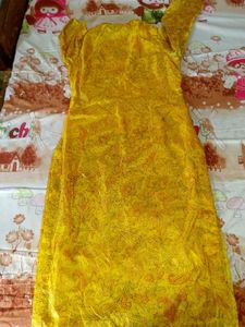 Beautiful Yellow Printed Kurta