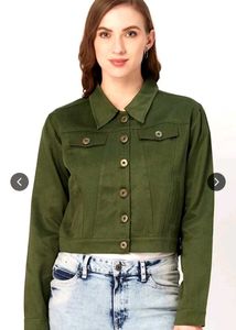 Stylish Green Cropped Jacket