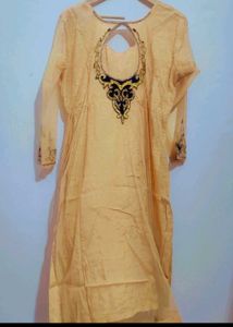 Tan Party Wear Kurta With Dupatta For 36 Bust