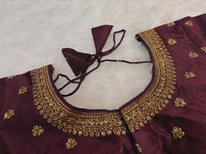 Elegant Purple Embroidered Blouse