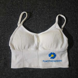 White Daisy Sports Bra