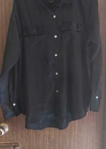 Black Long Sleeve Button-Up