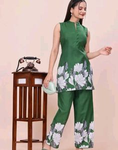 New Stylish Mustard Kurta Set with Floral Print