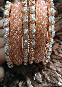 Rose Gold Crystal Bangles