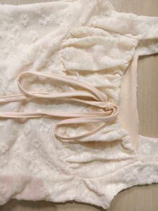 Cream Lace Peplum Top