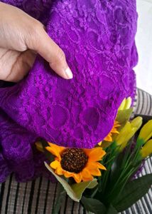 Purple Lace Peplum Blouse