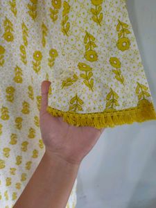 Yellow Floral Print Kurta