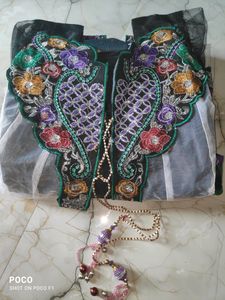 black suit with bottom n dupatta.