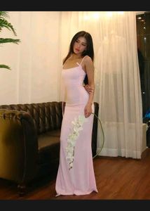 newme Elegant Pink Maxi Dress