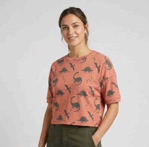 Dinosaur Print Cropped T-Shirt