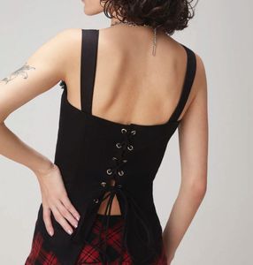 Newme Black Solid Tieup Top