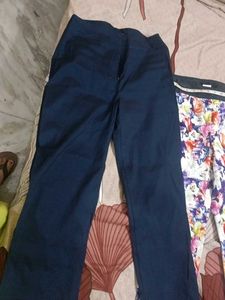 Navy Blue High-Waist Trousers combo
