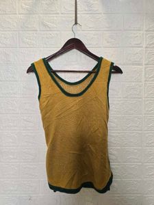 Mustard Yellow Tank Top with Contrast Trim