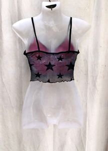 I. Gothic Star Mesh Crop Top