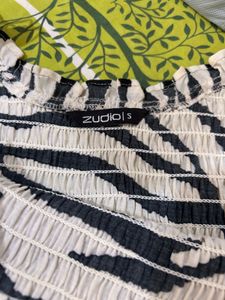 Zebra Print Smocked Peplum Top