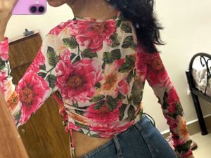 Floral Mesh Top