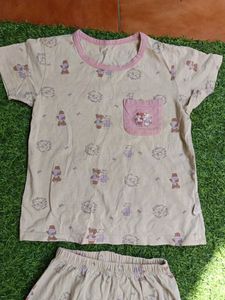 Cute Bear Print Pajama Set
