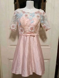 Beautiful Pink Floral Lace Dress