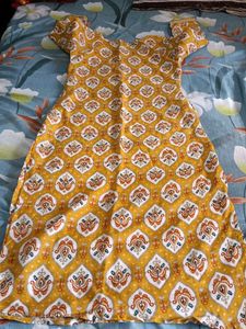 Stylish Yellow Printed Kurta Set
