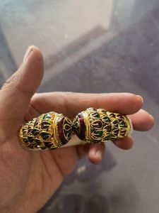 Exquisite Handcrafted Gold &amp; Pearl Bangle