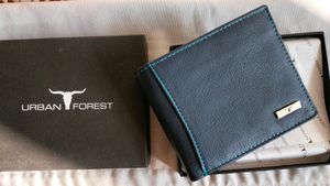 Unused Blue Pure Leather Men's Wallet