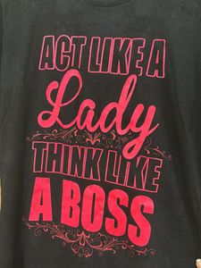 Quoted T-shirt In Black And Pink