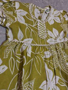 Cute Green Floral Kurta Set