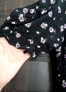 Cute Black Floral Mini Dress