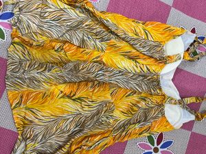 Boho Yellow Feather Print Kurta