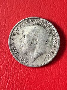 1924 British silver sixpence King George
