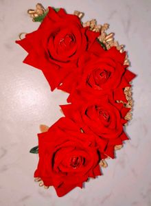 Red Maroon Rose Hair Piece