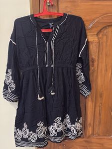 L.o.v. by westside Black Embroidered Boho Kurta