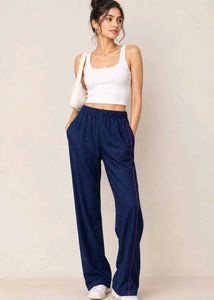 Comfortable Navy Blue Wide Leg Pants