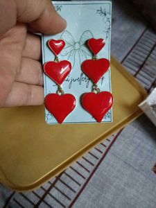Red Heart Dangle Earrings