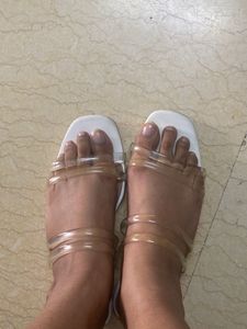 Trendy Clear Strap Flat Sandals