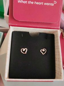 Rose Gold Heart Earrings