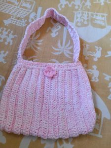 Cute Pink and white Crochet Handbag