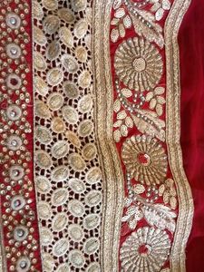 Beautiful Red Embroidered Ethnic Skirt