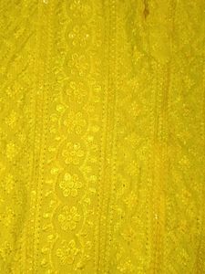 Beautiful Yellow Chikankari Kurta for men with pan